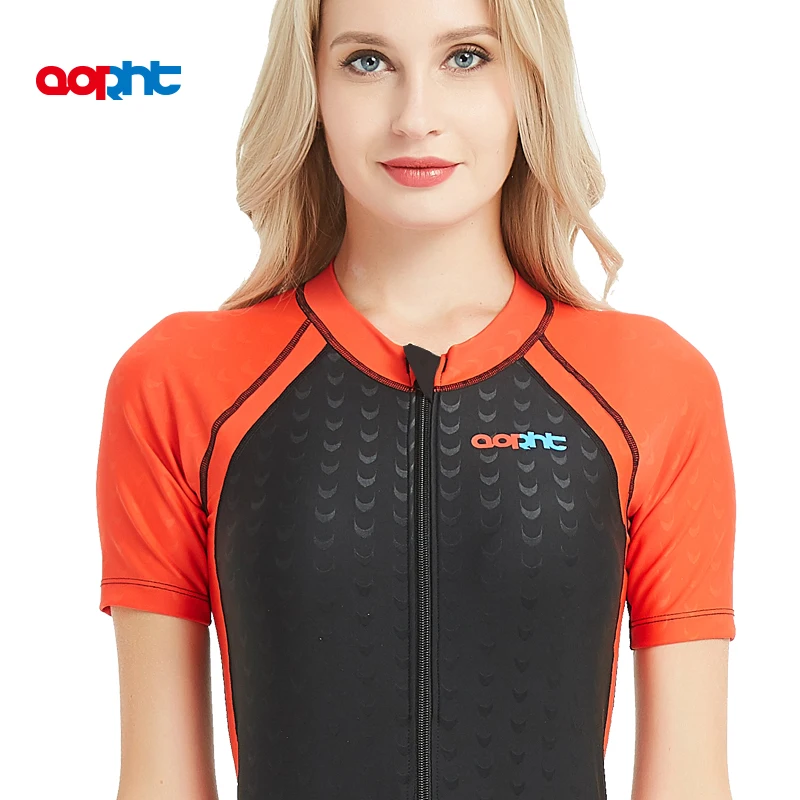 Women Professional Knee Length Quick Dry Racing Swimwear One Piece Surfing Training SwimSuit For Female Sport Bathing Beach Wear