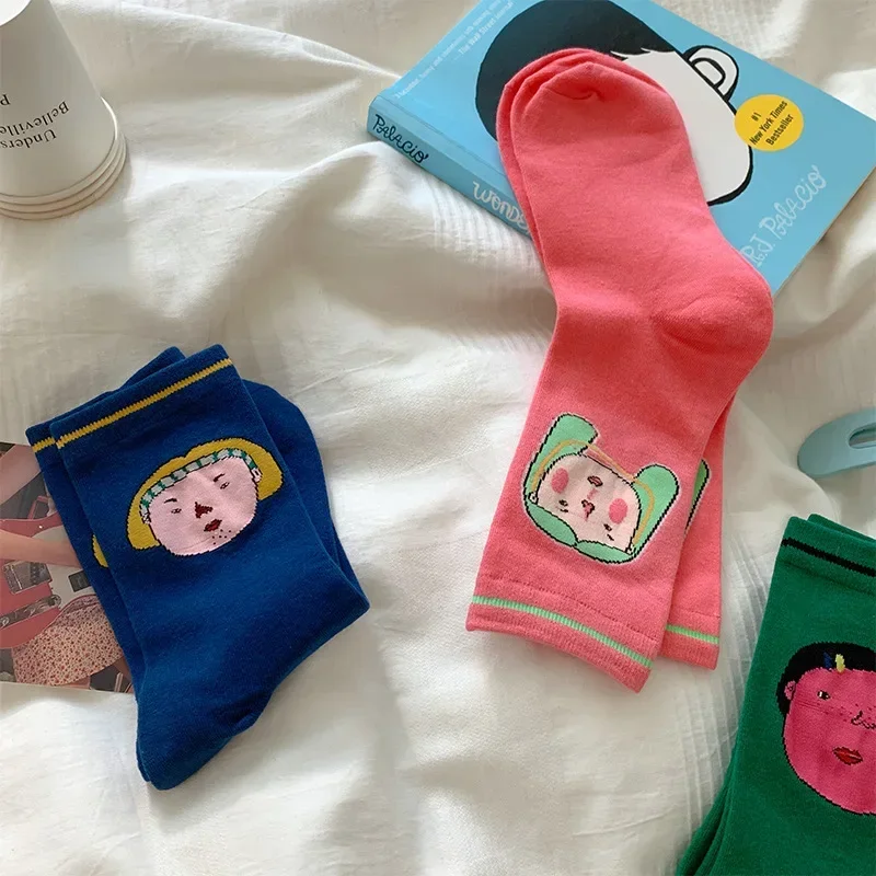 Носки унисекс в стиле Харадзюку с героями мультфильмов женские индивидуальные