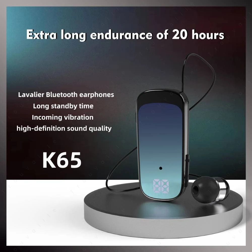 Фото Bluetooth-наушники Trouvaille K65, беспроводные наушники в лотосе, выдвижная лавальская гарнитура с зажимом, наушники с одним ухом, гарнитура с проводом №2