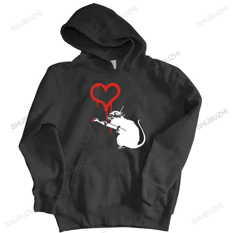 

new arrived men hoodies autumn thin hoodie men hoody Banksy Street Art Rat Painting Heart mens shubuzhi hoodies Oversized