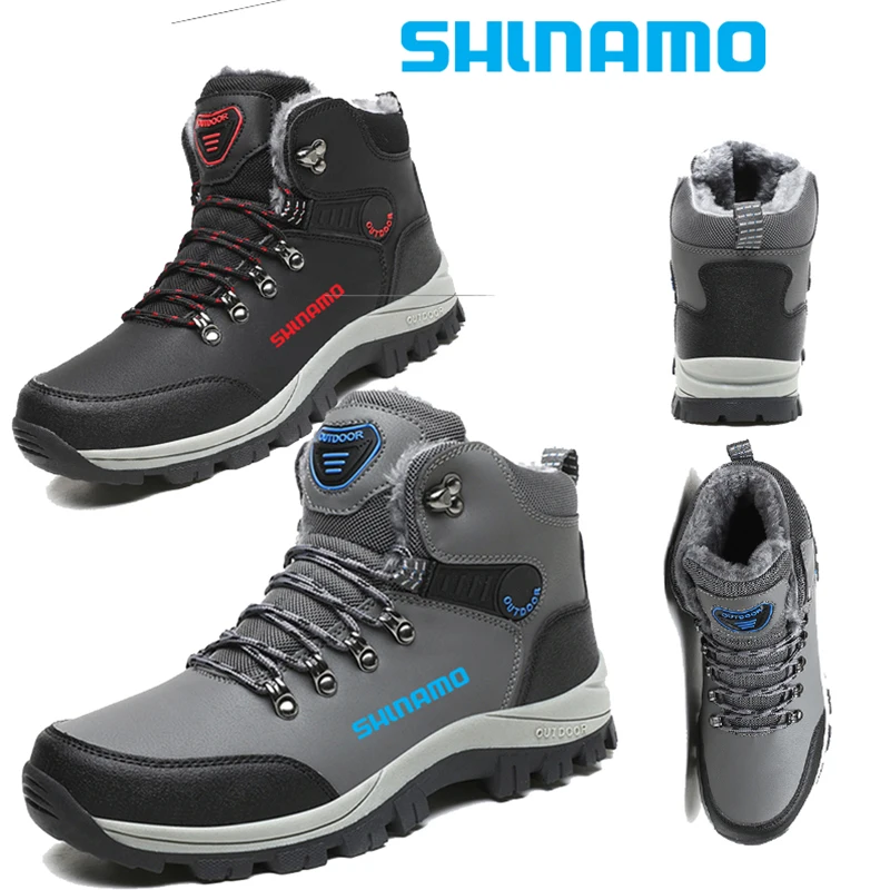 

Новинка 2022, водонепроницаемые плюшевые ботинки для рыбалки и снега, уличная защитная обувь для работы в Военном Стиле, Зимняя мужская обувь для пешего туризма и охоты