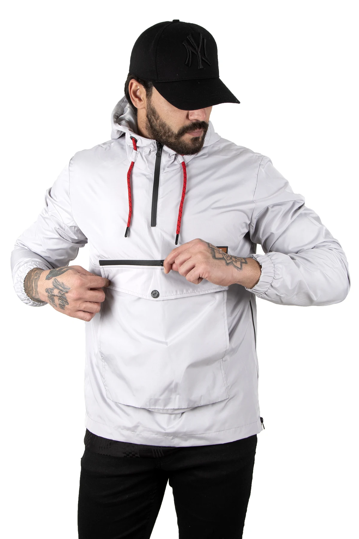 Waterproof raincoat with zipper front chest and side zipper front zipper with zipper pockets waterproof raincoat 2201861