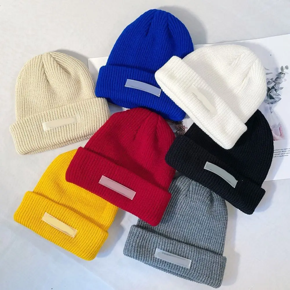 

Thermal Knitted Beanies Unisex Hipster Elastic Melon Leather Cap Hip-hop Hipster Cold Hat Fall