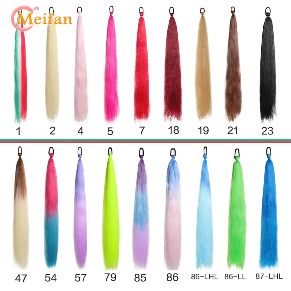MEIFAN синтетический цветной Плетеный удлинитель конского хвоста желтые светлые