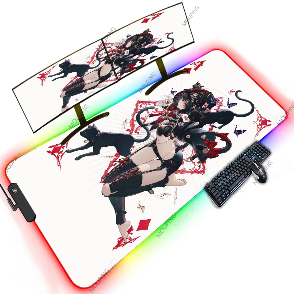 

Poker Illustration Funny Miuse Support Mouse Pad 1000x500 Computer Devices Table Gaming Backlit Gamer Nightlight Custom Carpets