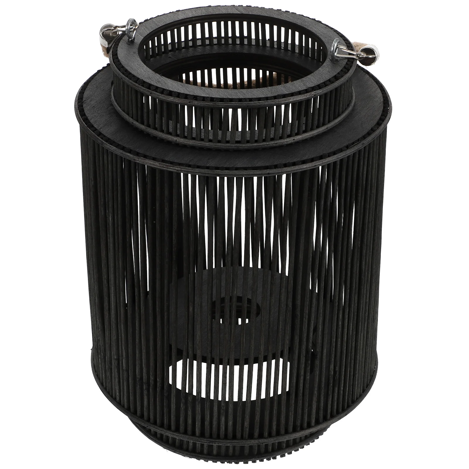 

1Pc Hand Weaving Wood Rattan Portable Lantern Candlestick Home Decoration