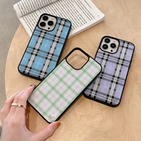 wildflower plaid pattern ins phone case for iphone 11 12 13 pro max x xr 7 8 plus high quality tpu silicon hard plastic cover