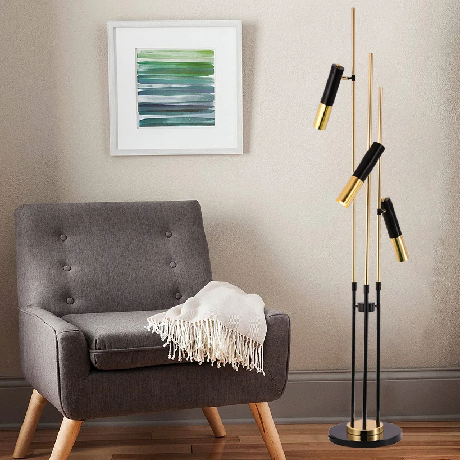 

Designers choose modern living room floor lamp modern bedroom bedside lamp Nordic art desk metal plating bracket lamp