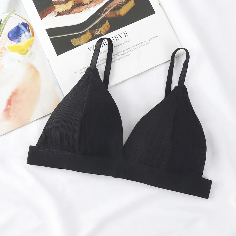 

Sitonjwly Women's Triangle Cup Bras Seamless Thin Wireless Bralette Crops Tops Ladies Underwear Bra Lingerie Brassiere