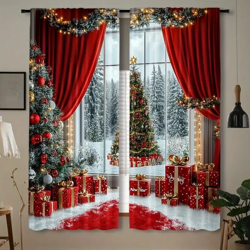 

Рождественские занавески из полиэстера