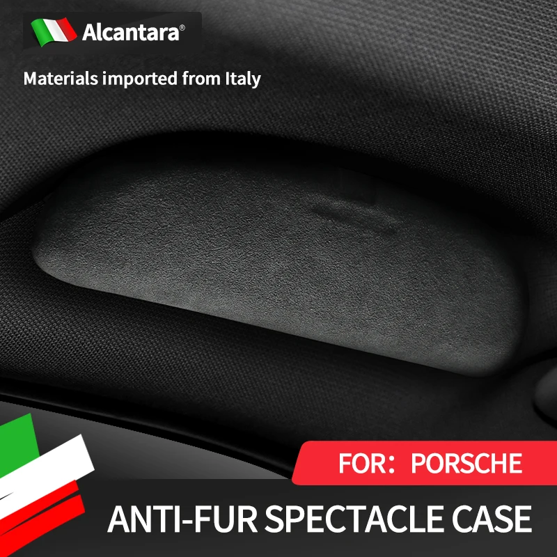 

Alcantara Suede Auto Glasses Case Storage Box Sunglasses Holder Car Accessories Dedicated For Porsche Palamela Cayenne Macan