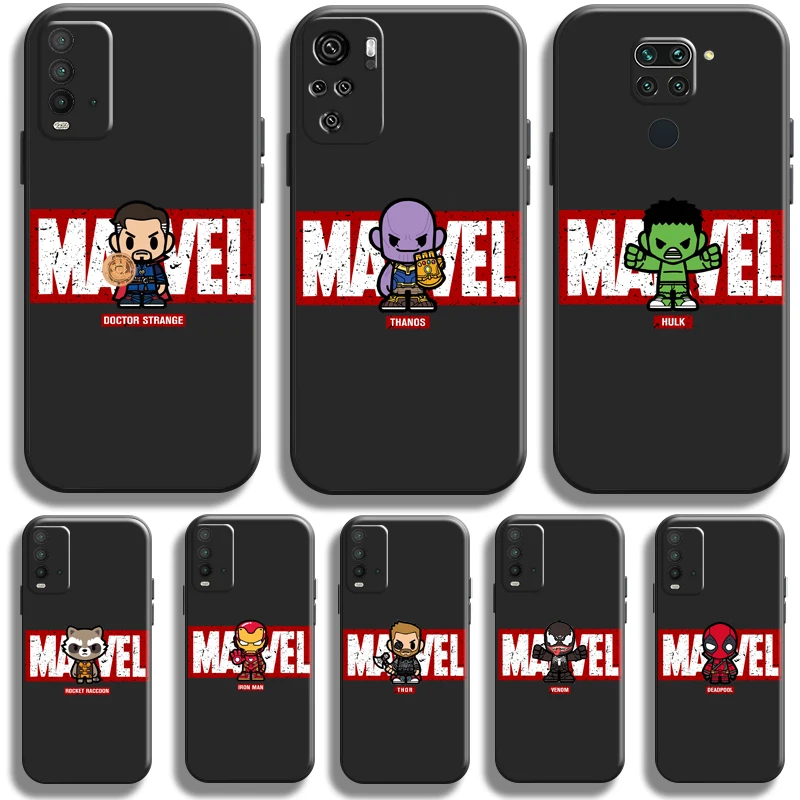 

Avengers Marvel Logo For Xiaomi Redmi Note 9 9T 9S 10S 10T 10 Pro Max 5G Redmi 10 9 9T 9A 9C Phone Case Soft Back Coque