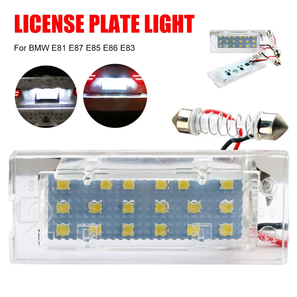 

2PCS Canbus LED Light License Plate Light 18SMD 6500K White No Error Number Plate Light for BMW E81 E87 E85 E86 E83 Accessories