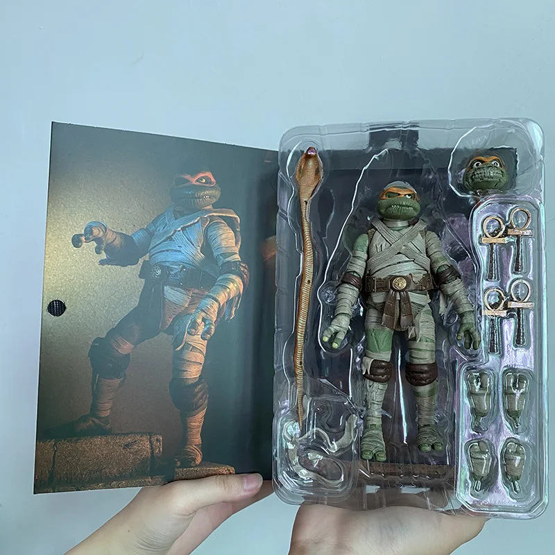 

Original Neca Mummy Cos Michelangelo Turtles Action Figure Model Toys Collection Doll Joint Movable Doll Present For Children
