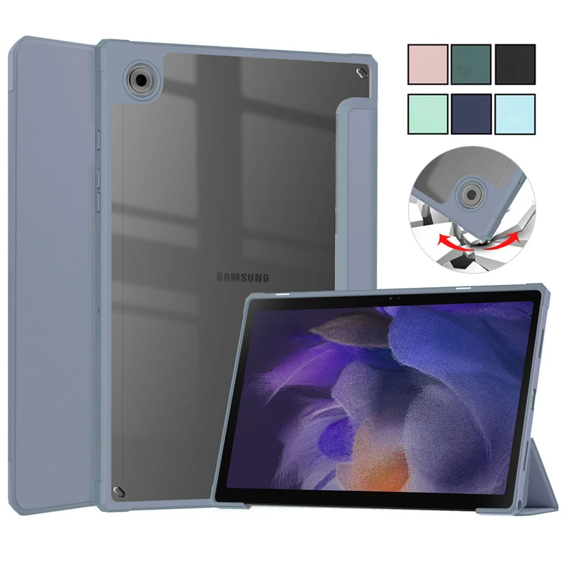 

Чехол для планшета Samsung Tab A8 2021, кожаный акриловый чехол-книжка, жесткий противоударный чехол для Galaxy Tab A8 2021, 10,5, X200, X205, чехол