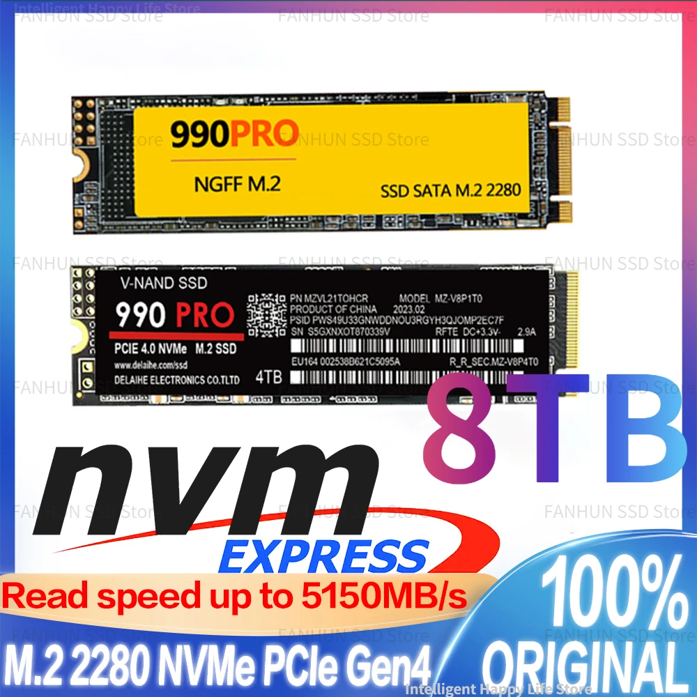 

original 990pro 980pro 4TB 2tb 1tb nvme m2 ssd Gaming Internal Solid State Hard Drive ps5 Desktop Laptop notebook hard drive