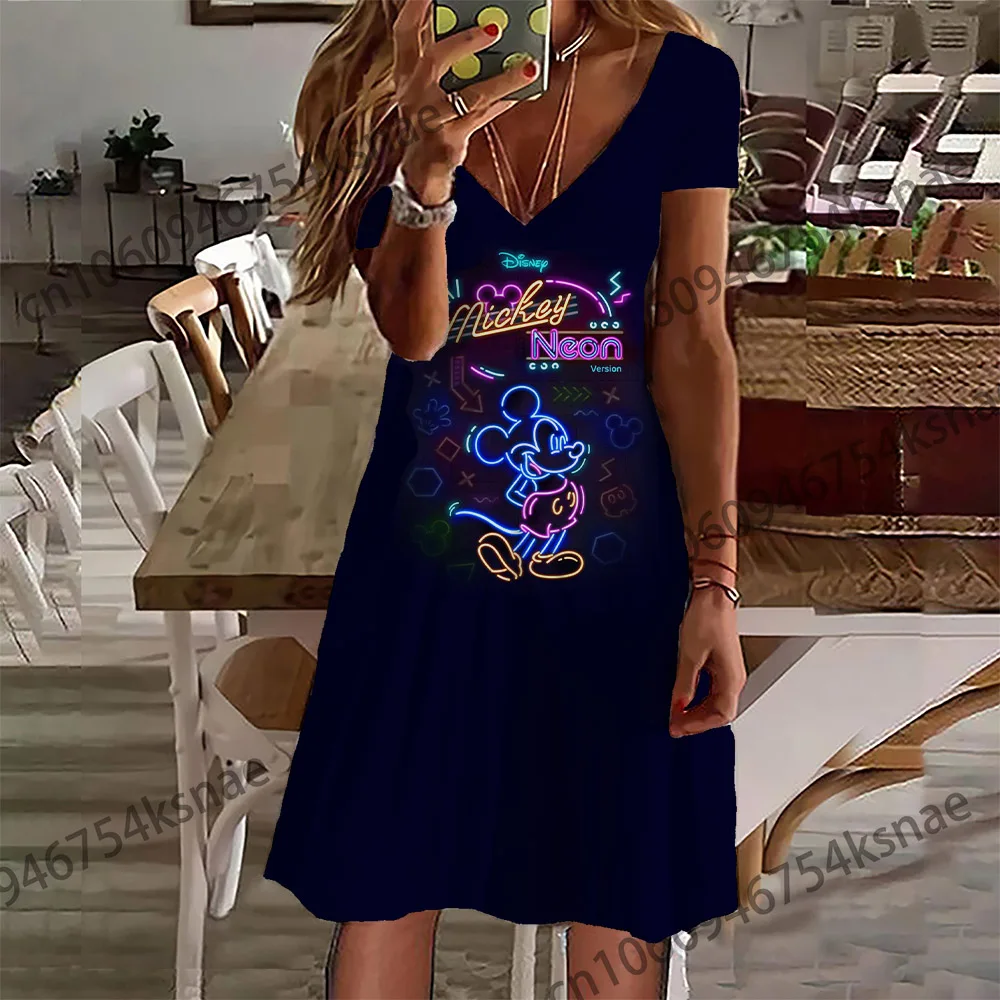 

Disney Women's Dresses Free Shipping and Cheap Casual Women's Dresses for Women 2023 V Neck Chic and Elegant Woman Dress Ladies