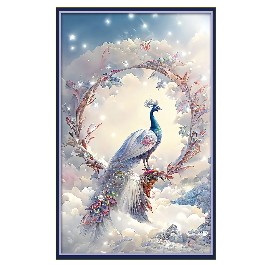 

Новая вышивка, вышивка крестиком, полный набор для вышивки, рисунок лесного павлина, вышивка крестиком