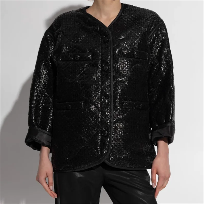 Женская зимняя куртка 2024 новая верхняя одежда светоотражающее теплое толстое