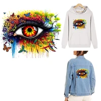 transfert thermocollants t shirt diy fashion acessary patch iron on patches color eyes heat transfer for clothing thermo sticker