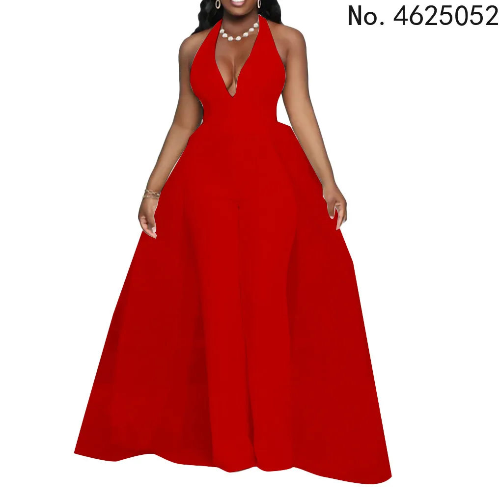 

Африканская одежда, женский летний Африканский Женский Длинный комбинезон без рукавов с V-образным вырезом из полиэстера, белый, желтый, кра...