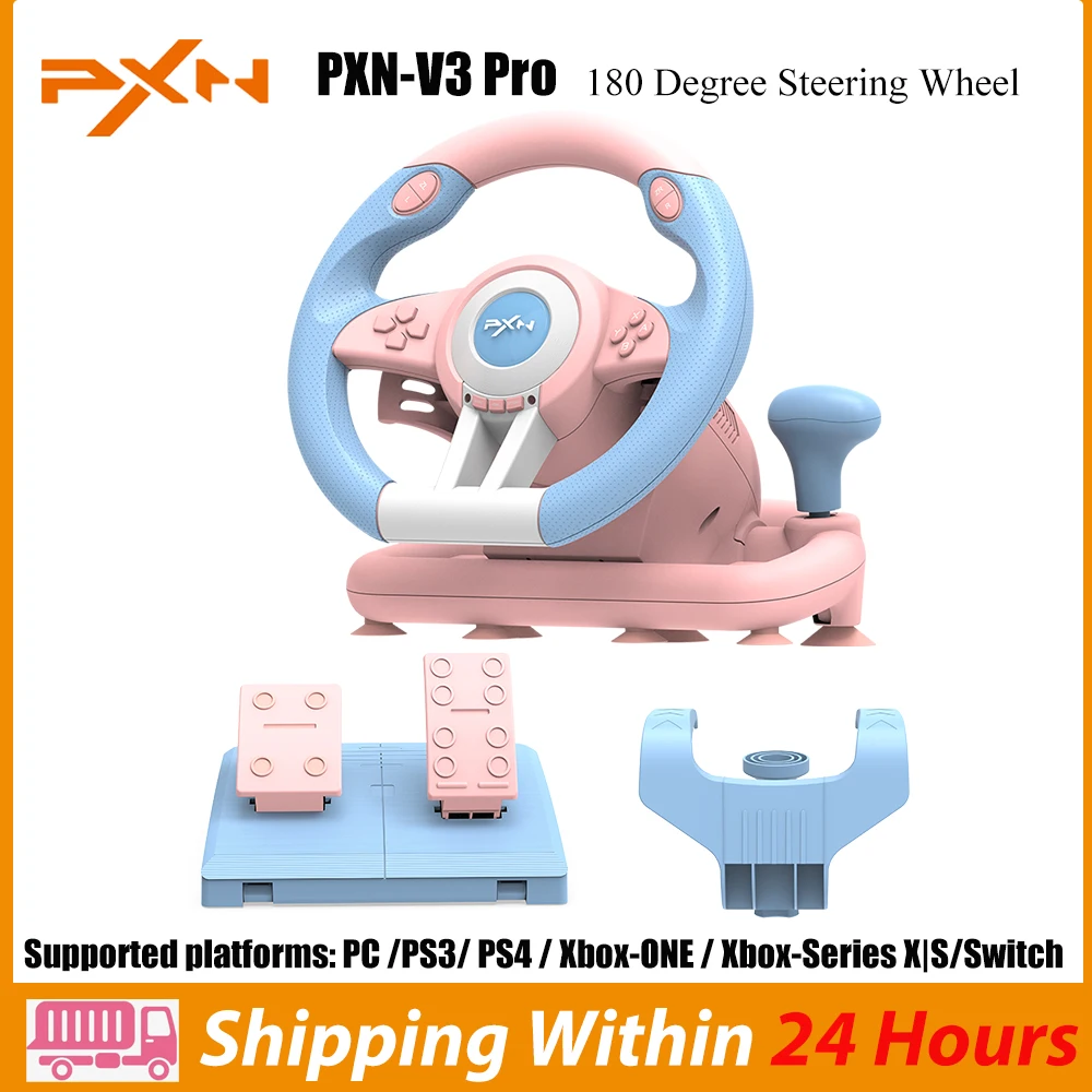 

PXN V3 PRO Gaming Steering Wheel Racing Simulator Volante 180° for PC Windows 7/8 /10/11,PS3,PS4,XBOX ONE,XBOX SERIES X&S,SWITCH