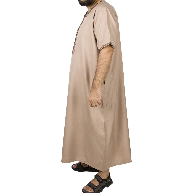 Muslim Fashion Men Robe Pakistan Arabic Abaya Jubba  Thobe Ropa Islamica Hombre Kaftan Islamic Clothing Bonnet Homme Musulman