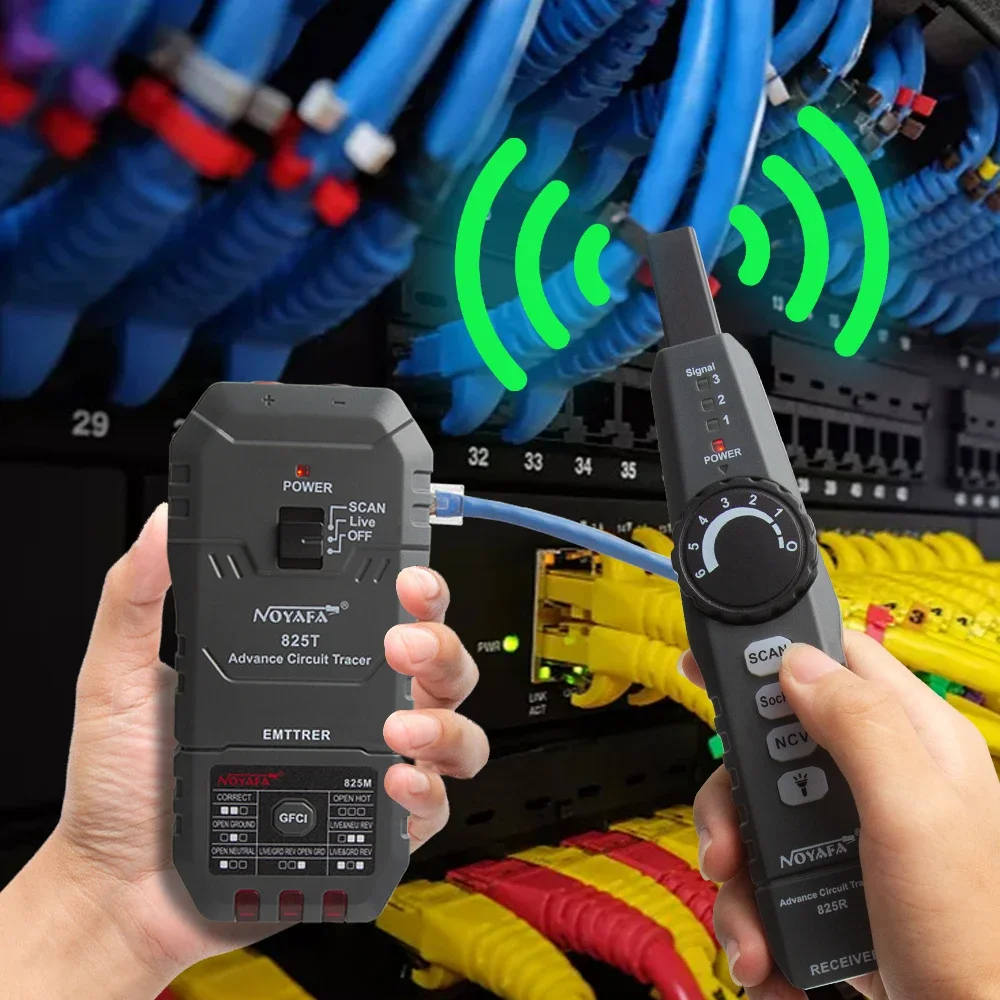 Фото NOYAFA Advanced Wire Tracer Локатор сетевого кабеля Автоматический выключатель Тест розетки NF-825 TMR Детектор электрических проводов №4