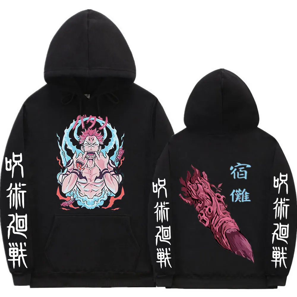 

Anime Jujutsu Kaisen Men's Hoodie Harajuku Unisex Fashion Casual Loose Hoody Male Streetwear Ryomen Sukuna Printed Sweatshirts