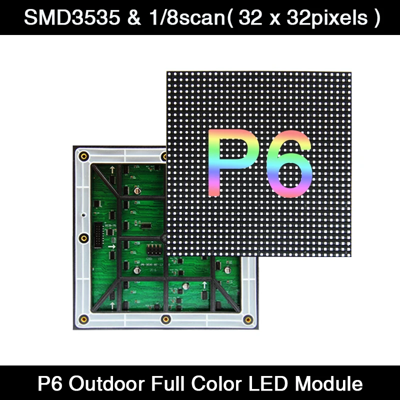 Внешняя полноцветная RGB панель модуля AiminRui P6 СВЕТОДИОДНЫЙ Sign SMD3535 192*192 мм, рекламная панель сканирования 32x32 пикселей