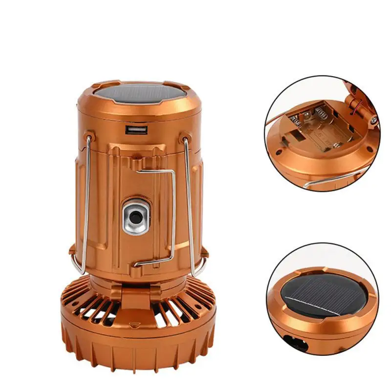 

Solar Fan Camping Lamp Portable Stretch Switch Hike Camping Lantern Emergency Working Lamp Horse Lamp Flashlight Lithium Battery
