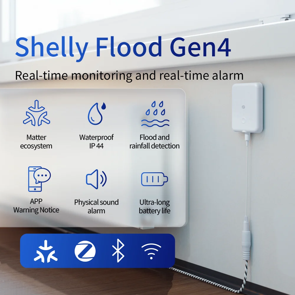 

Shelly Flood Gen4 Умный детектор утечки воды