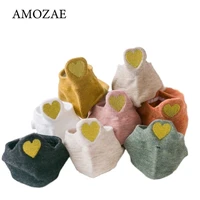 4 pairs women cotton socks kawaii girls novelty fashion cute heart casual funny ankle sox damskie autumn spring wild calcetines
