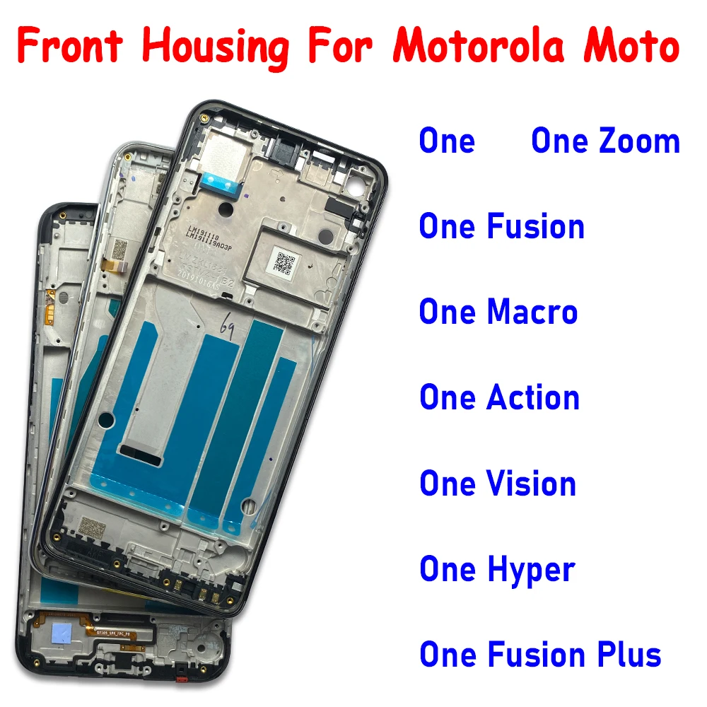 Новинка для Motorola Moto One Macro Vision Action Hyper Fusion Plus Zoom передний корпус ЖК-экран средняя