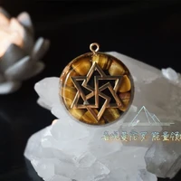 sacred geometry hexagram pendant orgonite handmade crystal tiger eye stone necklace orgone pendant orgonite energy converter