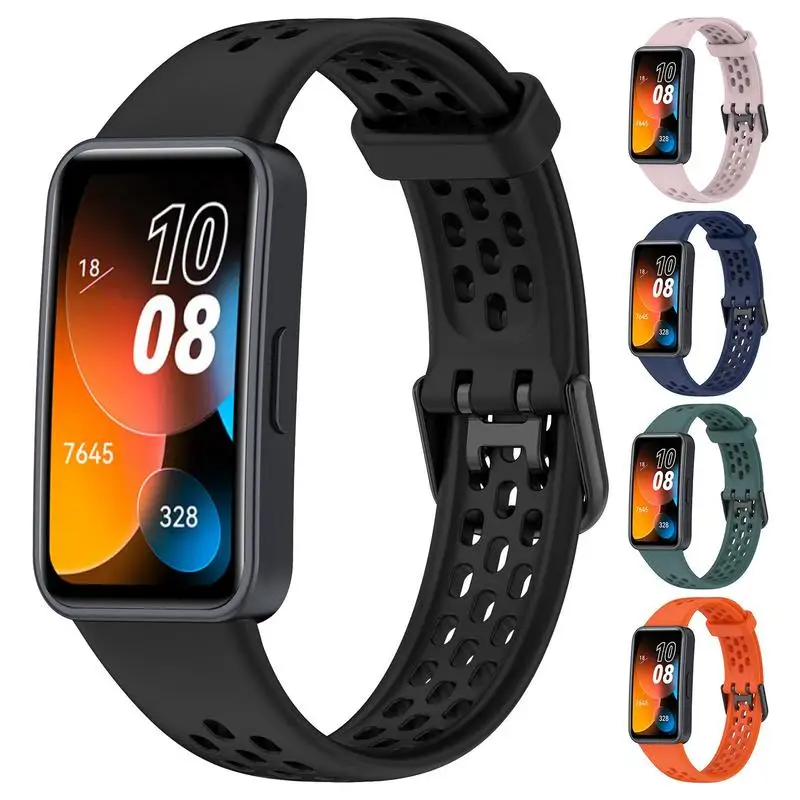 

Ремешок силиконовый для смарт-часов Huawei Band 8, удобный дышащий прочный сменный Браслет, аксессуары для часов