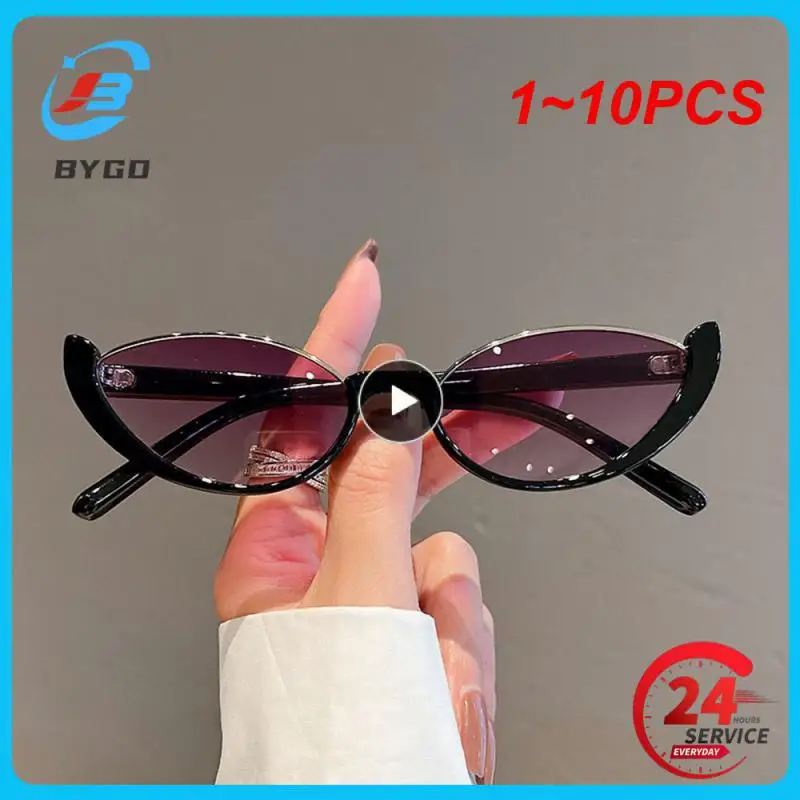 

1~10PCS New Small Cat Eye Sunglasses Women Men Trendy Vintage Shades Eyewear Fashion Driving Cycling Sunglasses Half-frame Sun