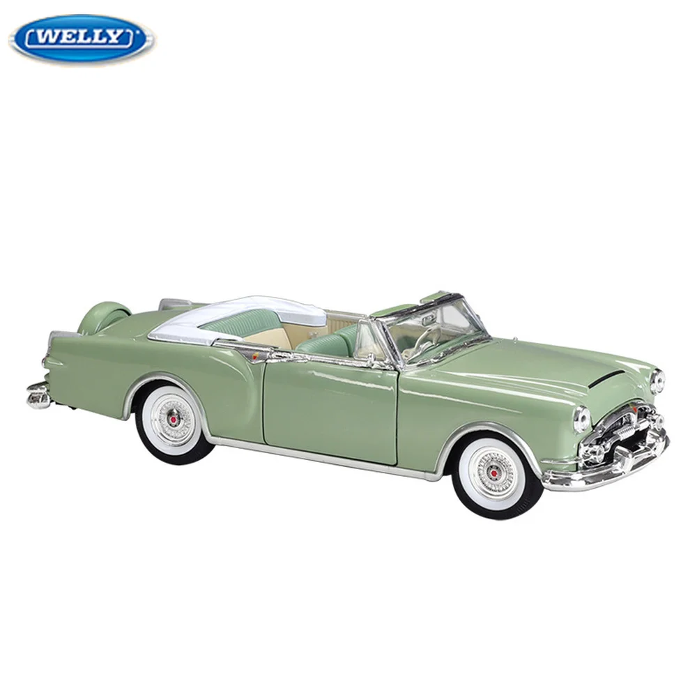 WELLY 1:28 1953 Packard Caribbean Alloy Diecast Toy Classic Convertible Sport Car Model  3 Doors Opend Rubber Tyre Open Vehicle
