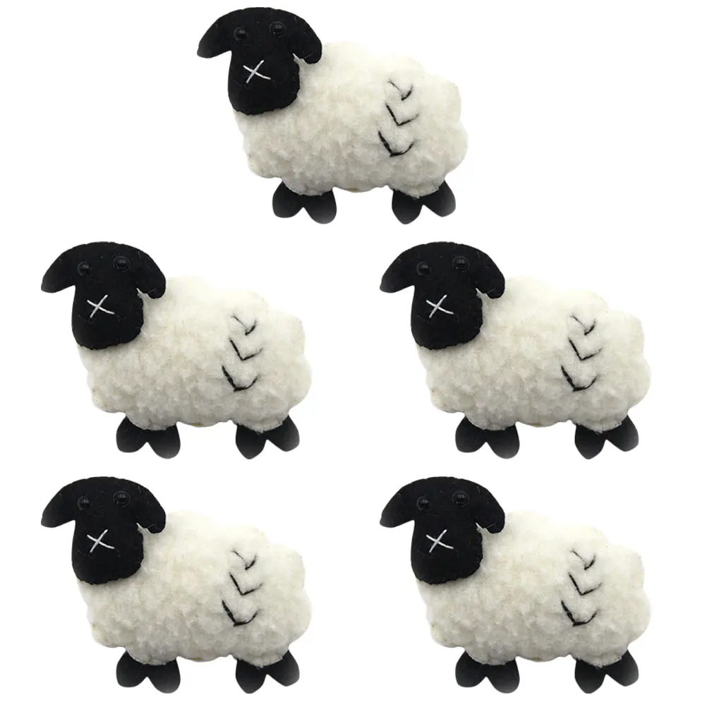 

5pc Mini Sheep Wool Felt Charms Mini Wool Felt Lamb Keychain Pendants Material Wool Felt Finished DIY Key Chain Pendant Material