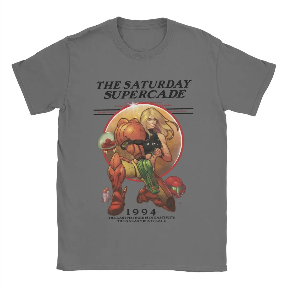 

Men Saturday Supercade 1994 Super Metroid T Shirts Game Pure Cotton Clothes Short Sleeve Round Collar Tees Gift Idea T-Shirt