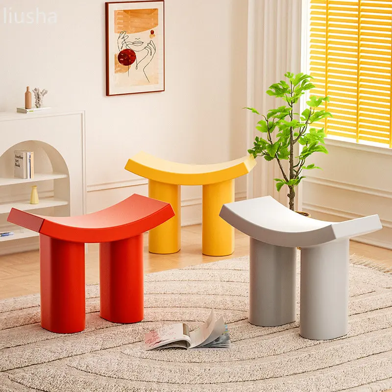 

Nordic Dumbo changing stool plastic children's bench home door low stool into the home light luxury modern simplicity stools