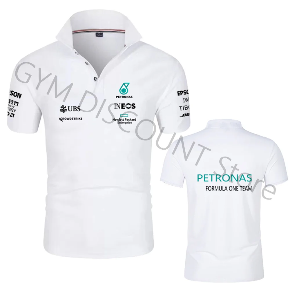 2023 Formula One Petronas Team F1 Racing Fans Short-Sleeve Team Logo Men/Women Polo Shirt Oversized Outdoor Sport T-shirt