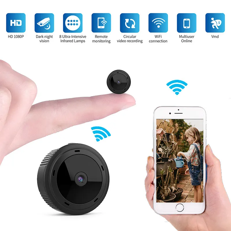 

Wifi Mini Camera Espia 1080P Magnetic Body 8pcs Night Vision Motion Sensor HD Video Remote Micro IP Cam Support Hidden TF Card