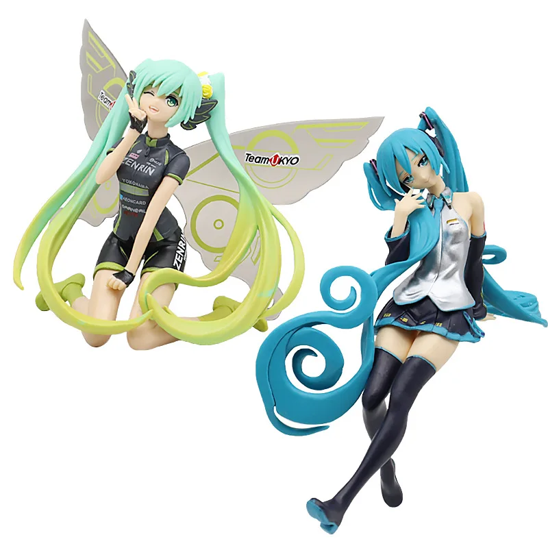 Фото Фигурки героев аниме Hatsune Miku, статуэтка виртуальной певицы манги, статуэтки, модели игрушек, украшение для компьютерного стола, кавайная игрушка в подарок №3