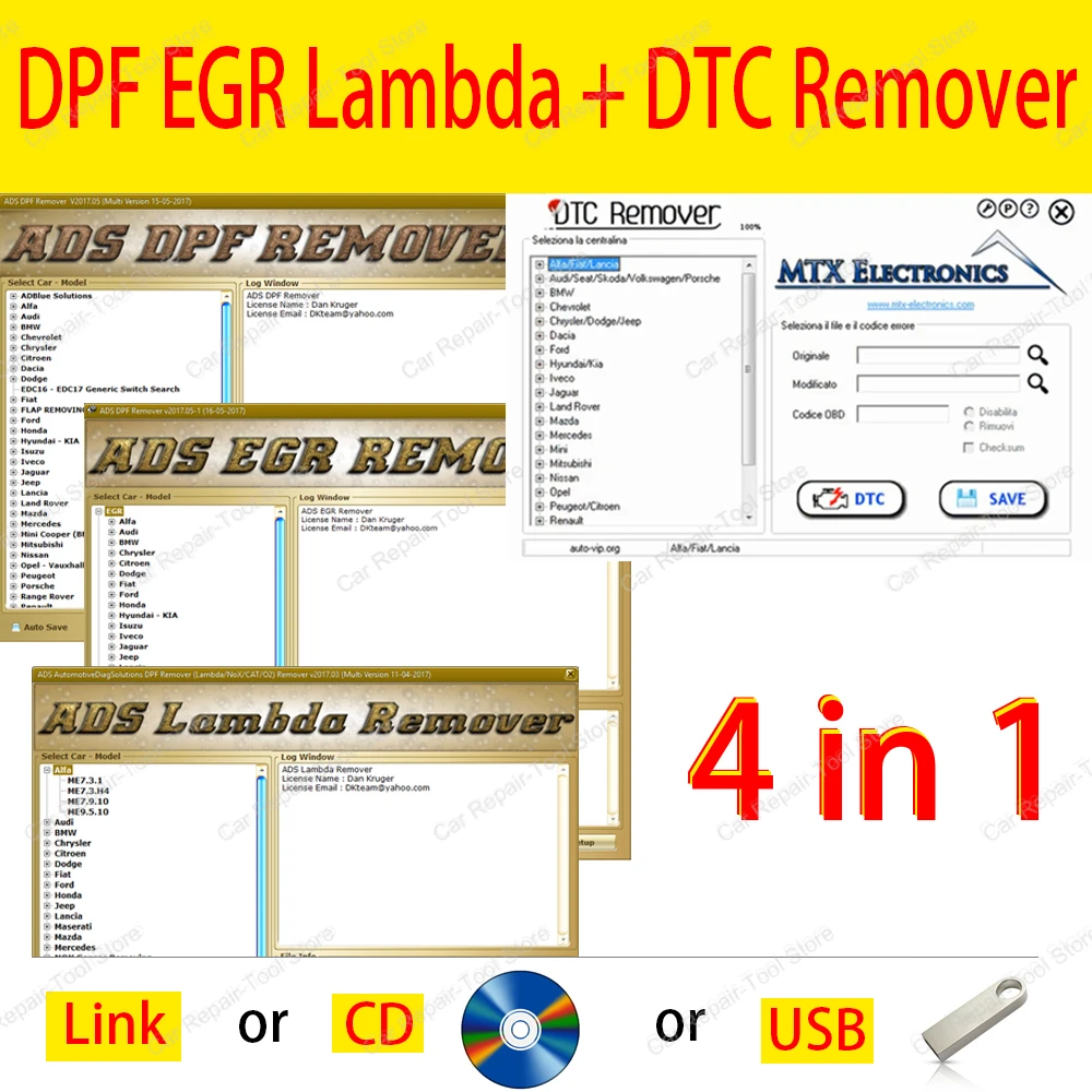 

Профессиональный Съемник DPF EGR Lambda 3,0 Full 2017,5 + съемник DTC. С программным обеспечением Keygen + установка видео Link или CD USB