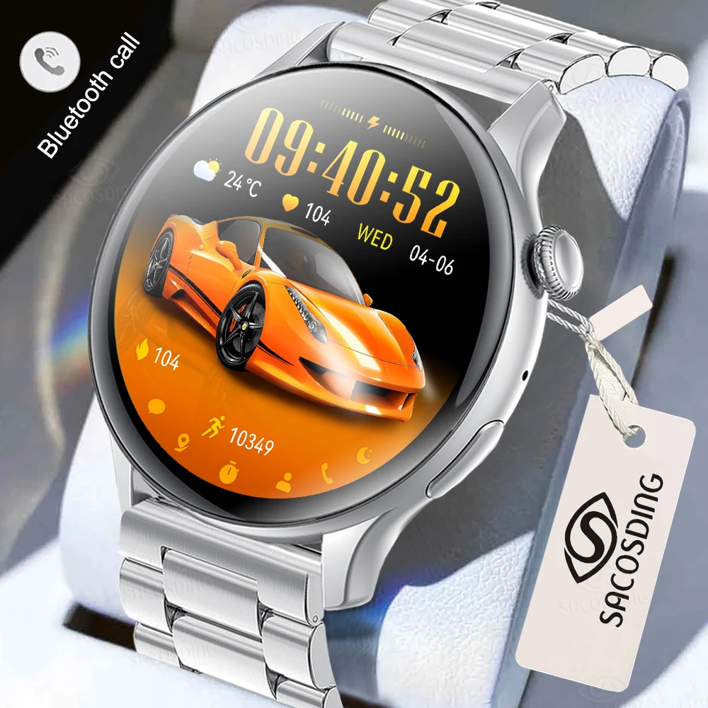 

SACOSDING Smart Watch Women Men Always On Display AMOLED Smartwatch Bluetooth Call Waterproof Sports Watches Voice Control Clock