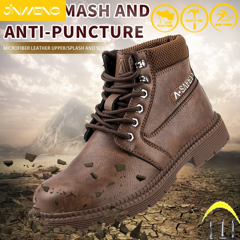 

2022 Work Safety Boots Men's and Women's Steel Toe Puncture-proof Work Shoes Sports Breathable Protective Boots