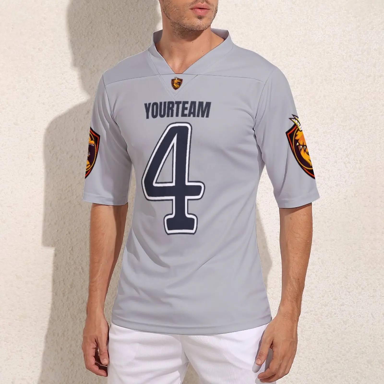 

Personalization Dallas No 4 Rugby Jersey College Retro Football Jerseys Adults Your Design Rugby Shirts