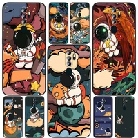 star astronaut cute for oppo find x5 x3 x2 neo lite a74 a76 a72 a55 a54s a53 a53s a16s a16 a9 a5 5g black soft phone case