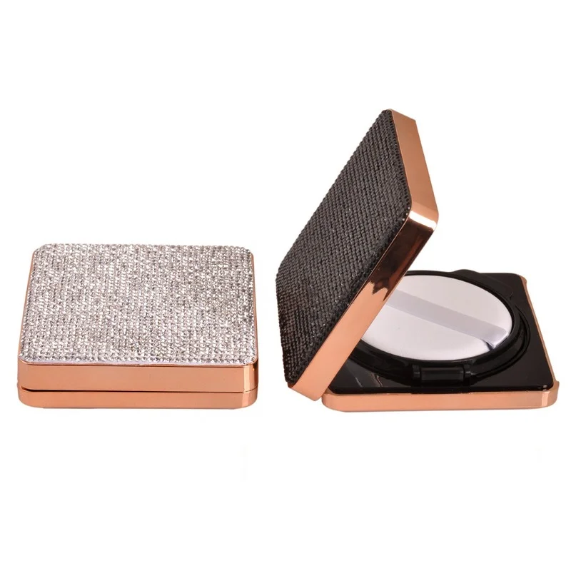 

Luxury Portable Air Cushion Bubble Box DIY Handmade Custom Makeup Box Bling Rhinestone Powder Cake CC Cream Storage Container